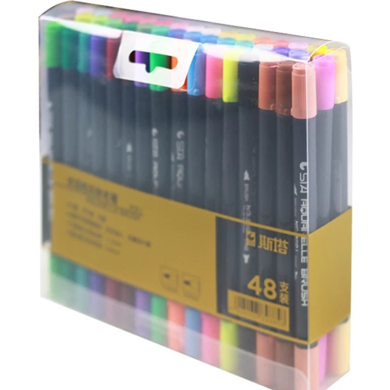 Набір двосторонніх акварельних маркери на водній основі STA 48 кольорів, аквамаркери, Відеоогляд! Кам'янець-Подільський - фото 2