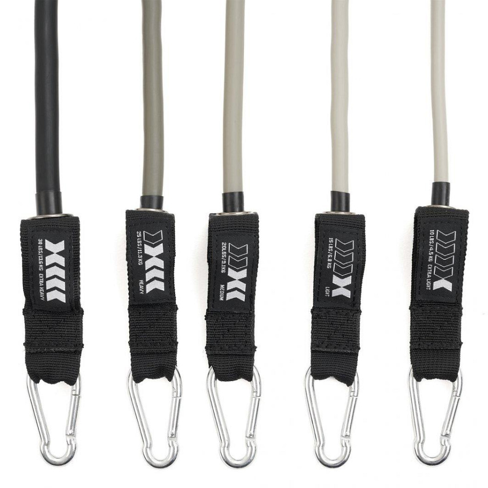 Набор лент-эспандеров для упражнений ZIPRO + аксессуары 11 элементов серо-черный Киев - изображение 2