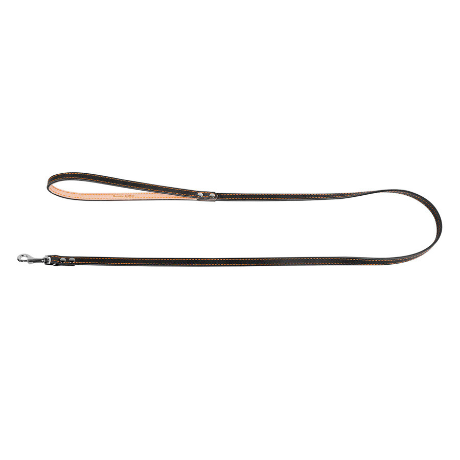 Повідець "CoLLaR" одинарний з прошивкою (ширина 12мм, довжина 122см) чорний Коломия - фото 2