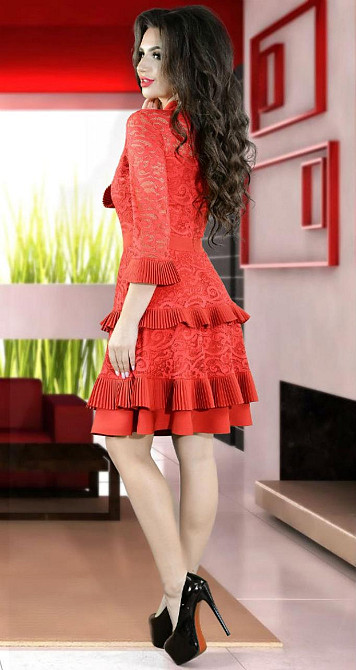 Красиве червоне коктейльне плаття (42) Київ - фото 2