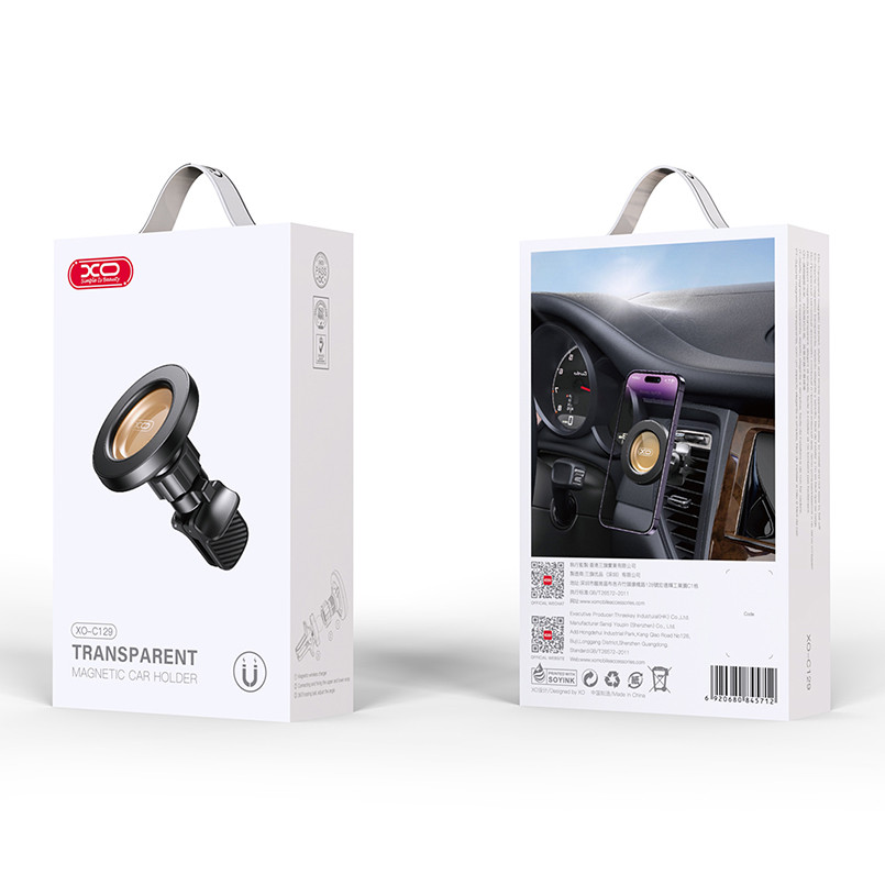 Тримач телефону автомобільний XO 129 MagSafe Specific Transparent Magnetic Suction Air Outlet Bracke чорний Львів - фото 5