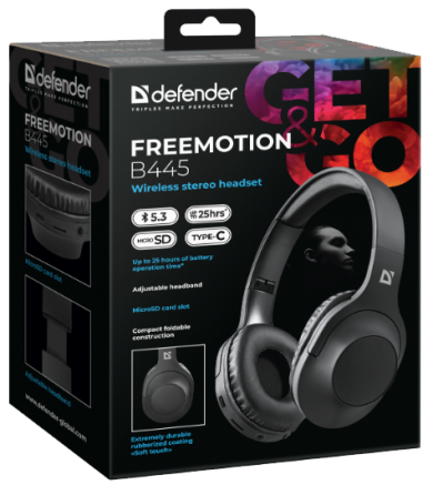 Гарнитура Defender FreeMotion B445 Bluetooth Black (63445) (7024920) Киев