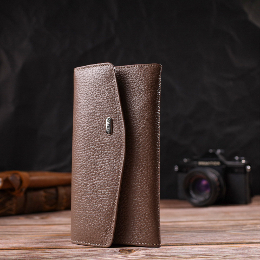 Практичное женское портмоне из натуральной кожи флотар Бежевое (CANPELLINI) Киев - изображение 2