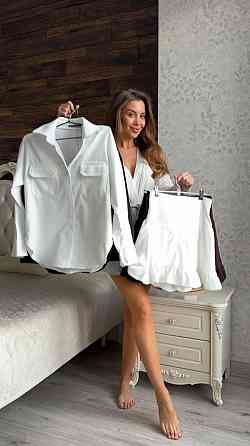 Жіночий базовий костюм-двійка з мікровельвету Молочний, 46/48 Одеса