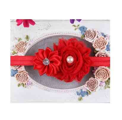 Пов'язка на голову дитяча червона - розмір декору 9см, розмір універсальний (на резинці) Київ