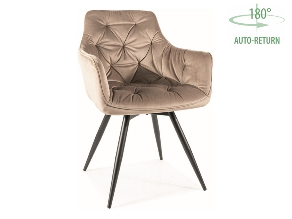 Стілець MANGO VELVET чорний каркас/темний беж BL.40 Київ - фото 1