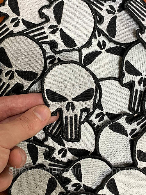 Шеврон Череп карателя. (Форма контурна. На липучке) Размер 7.5x5.3см Киев - изображение 3