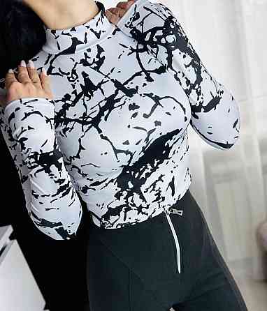 Женский эластичный принтованный гольф микродайвинг Белый Одесса