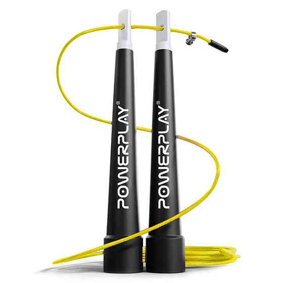 Скакалка швидкісна PowerPlay 4202 Ultra Speed Rope Жовта (2,9m.) Кам'янське