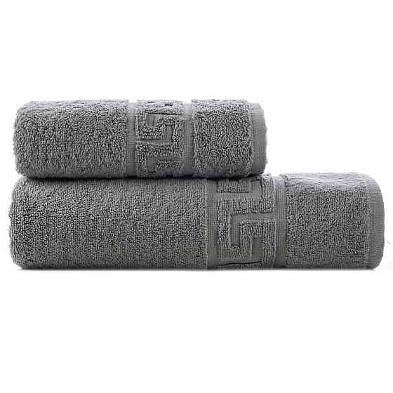 Банний Махровий рушник Ideal Textile Versace 70х140 см 500 г/м2 сірий (56860426) Чернівці