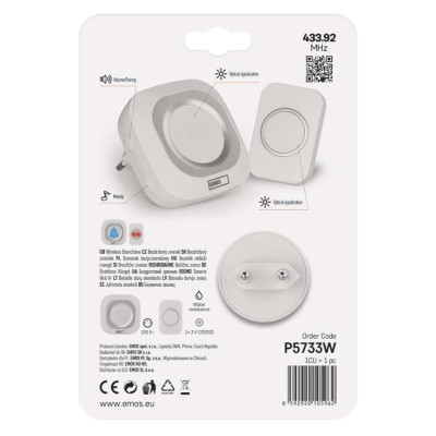 Дверной звонок EMOS беспроводной EMOS P5733W (P5733W) Винница - изображение 3