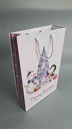 Большой бумажные пакет вертикальный 25/37/8 новогодний -025 (12 шт) Харьков