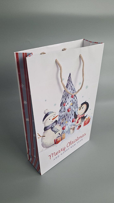 Большой бумажные пакет вертикальный 25/37/8 новогодний -025 (12 шт) Харьков - изображение 2