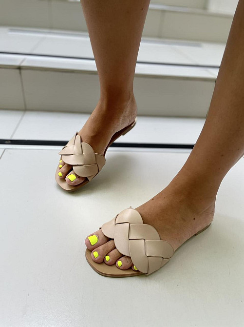 Seben Жіночі шльопанці, штучна шкіра, на низькому ходу бежеві літні Seben T125-3 р. 38-41 Коломыя - изображение 4