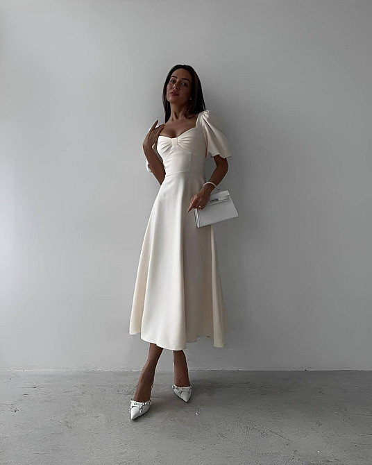 Жіноча романтична приталена міді сукня костюмка Одеса - фото 3