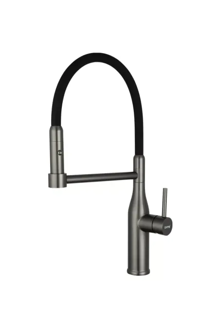Змішувач для кухні GAPPO G4398-51 з гнучким виливом, 2 режими, графіт/чорний Київ - фото 1