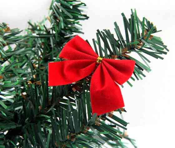 Бантики на елку 12 штук 6 на 4 см красный Киев