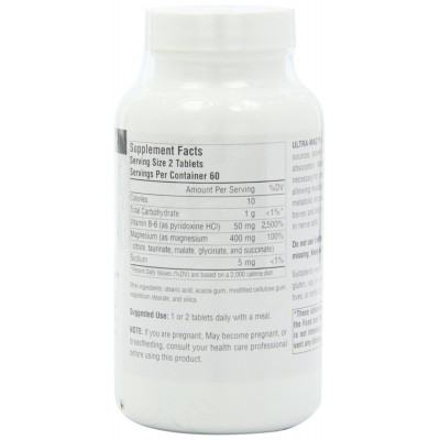 Вітамінно-мінеральний комплекс Source Naturals Ультра Магній і Вітамін В6, 120 таблеток (SNS-00803) Вінниця - фото 2