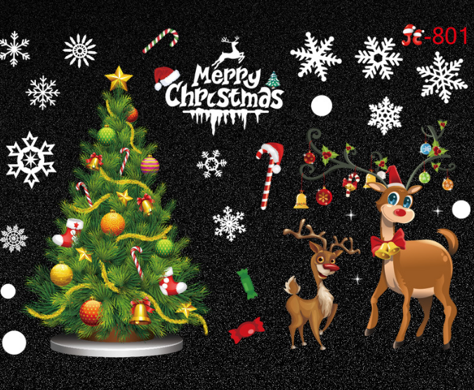 Наклейки для окон новогодние 50 на 70 см разноцветный Киев - изображение 1