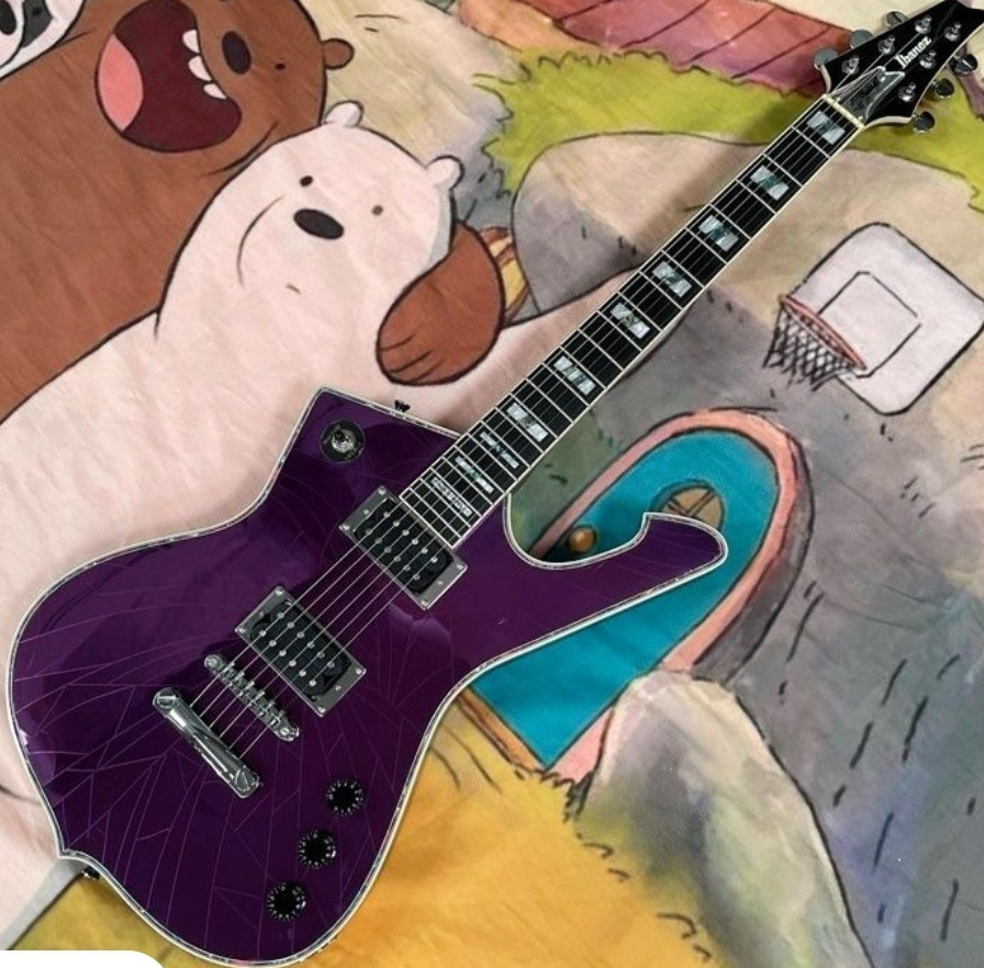 Ibanez Iceman Style Black HH Fix bridge purple Crack Mirror Body Харків - фото 3