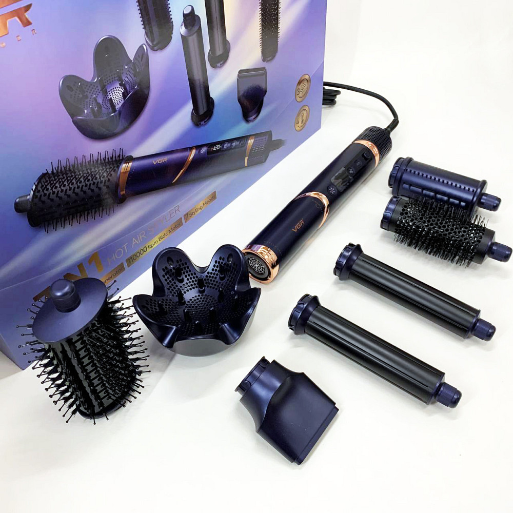 Хороший фен для випрямлення волосся VGR 7 в 1 V-477, Універсальна щітка-фен для волосся YP-39 Львів - фото 5
