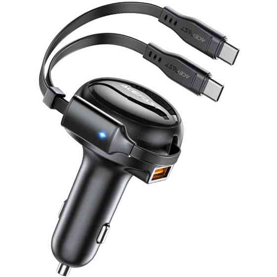 Автозарядка 3xUSB 53W (2xUSB-C+USB-A) + cable USB-C 2in1 B13 Acefast Винница