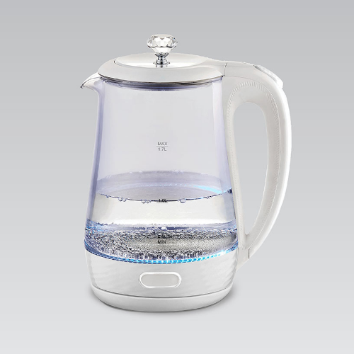 Електрочайник 1,7л 1850-2200W скло (диск) білий MR-052-WHITE Maestro Житомир