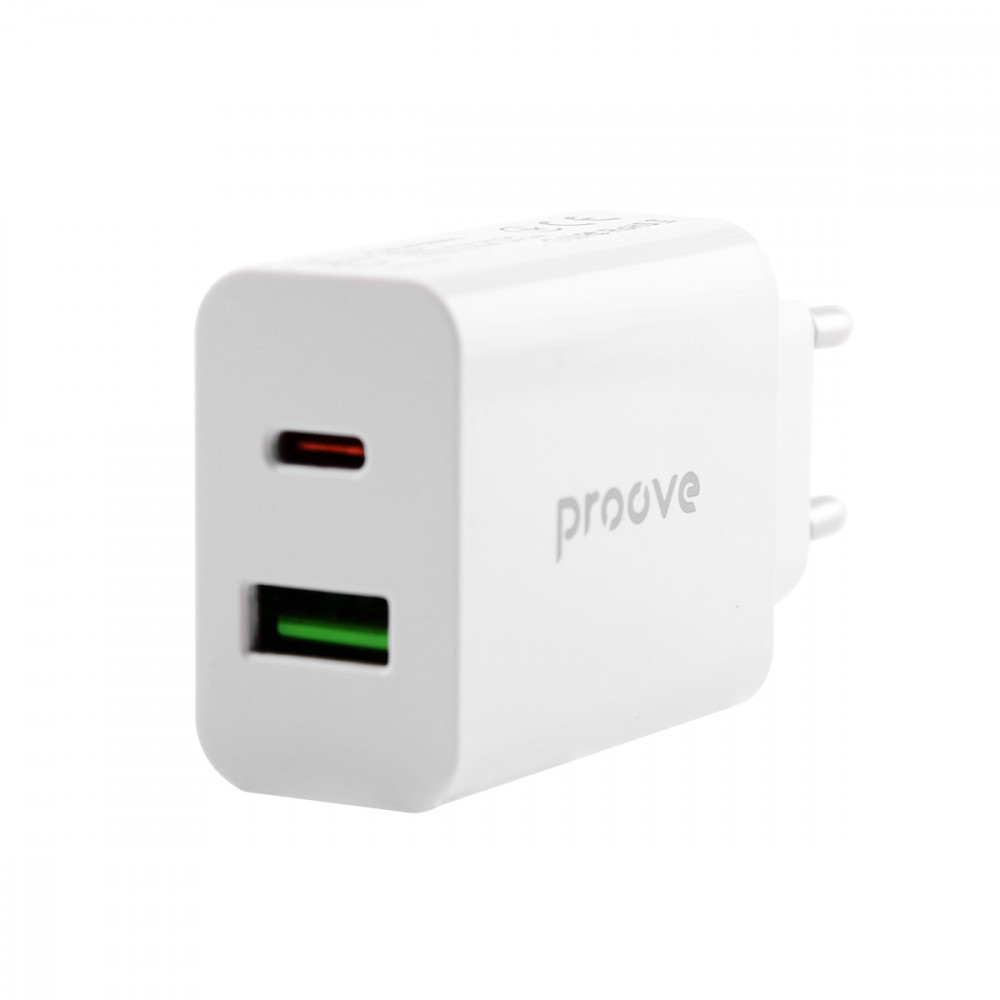 Мережевий зарядний пристрій Proove Rapid 20W Type-C + USB білий Львів - фото 7