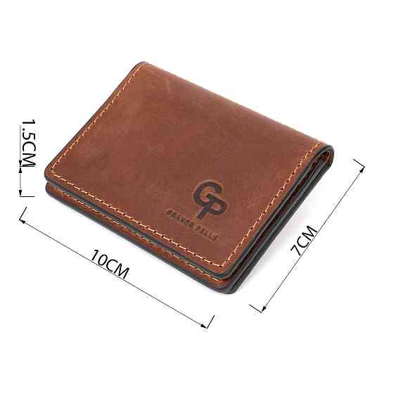 Кожаная компактная визитница GRANDE PELLE 11489 Коричневый Киев