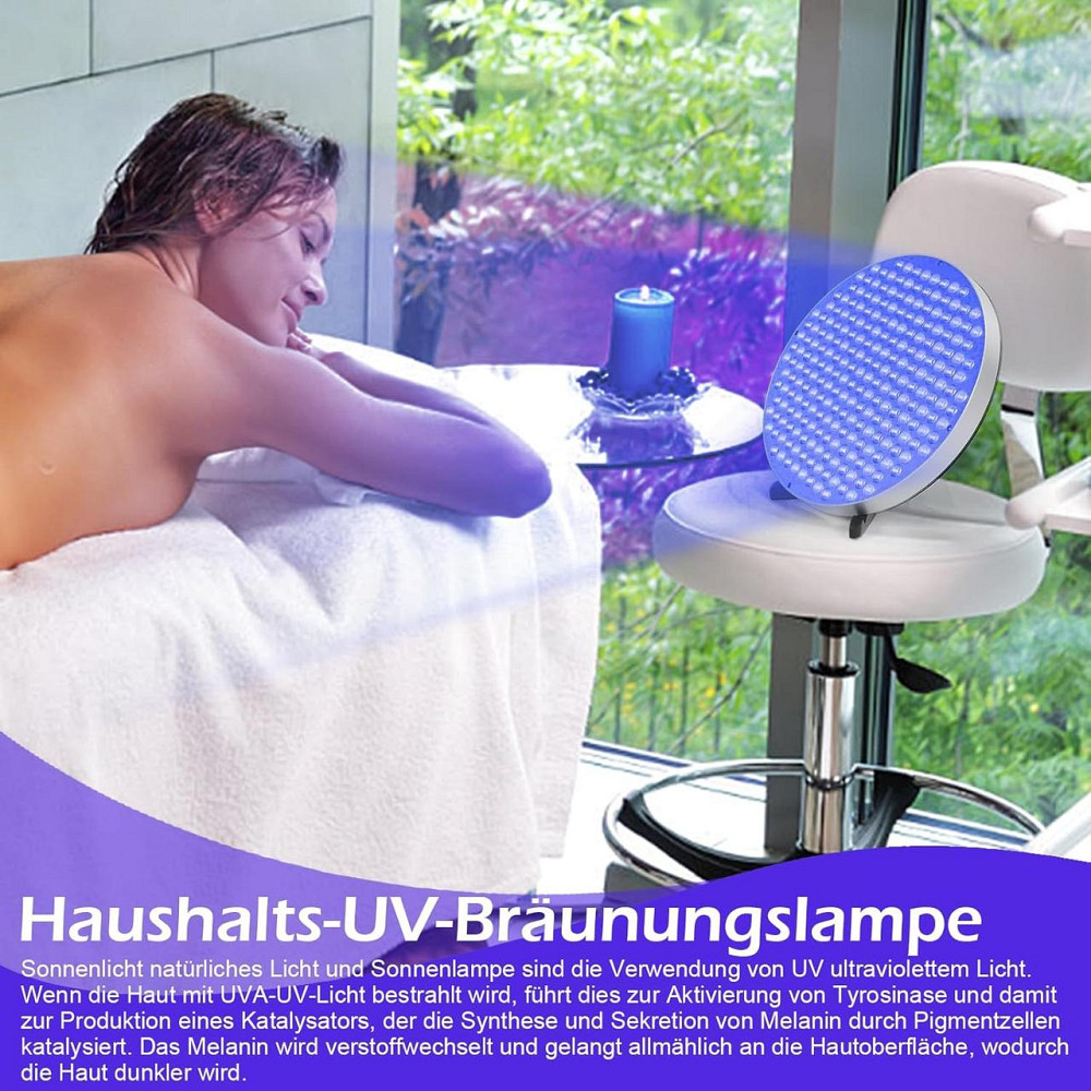 Лампа для загара 250LED 460nm круглая серебристая портативная для лица и тела складная подставка крючки Киев - изображение 7