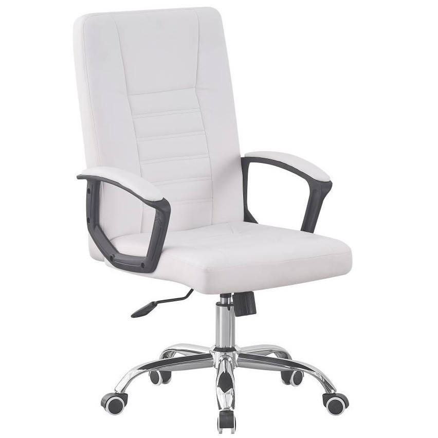 Крісло офісне комп'ютерне Bonro B-627 екошкіра робоче для комп'ютера Білий Київ - фото 1
