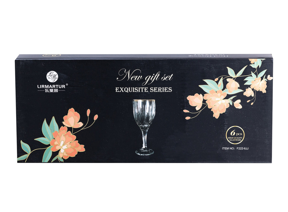 Набір келихів для шампанського 6 шт по 250 мл із золотою облямівкою HP549 Коломыя - изображение 3