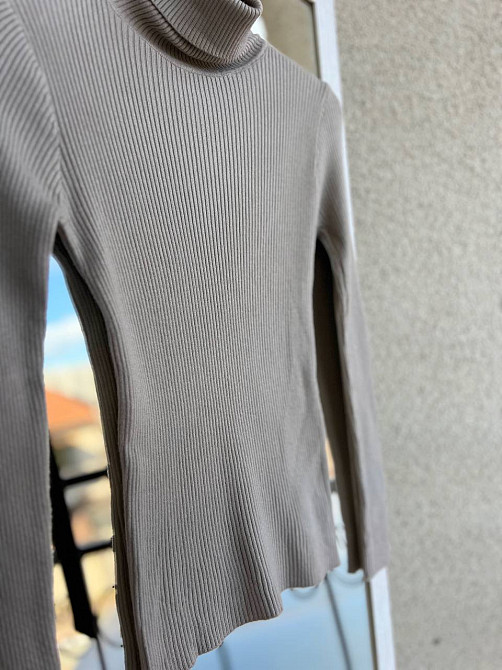 Светр жіночий A-N 920 водолазка гольф рубчик високий комір one size, бежевий, one size Київ - фото 11