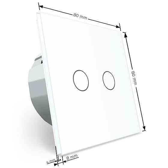 Розумний сенсорний прохідний/перехресний ZigBee вимикач 2 сенсора Livolo білий скло (VL-C702SZ-11) Коломыя