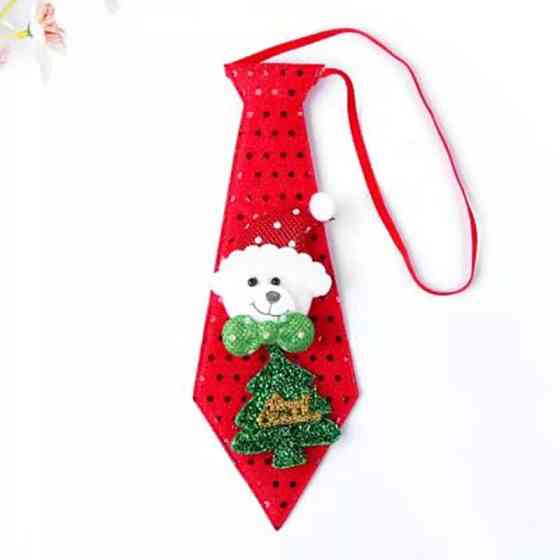 Краватка на новий рік з ведмедиком 24 см різнобарвний Київ