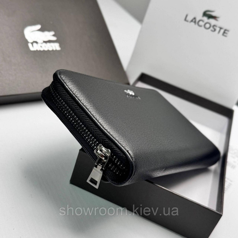 Шкіряний брендовий гаманець клатч на змійці Lacoste (6613) Київ - фото 4