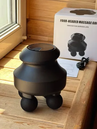 Минимассажер для глубоких тканей / Электрический ручной массажер с 4 головками для мышц спины, шеи, головы Коломия