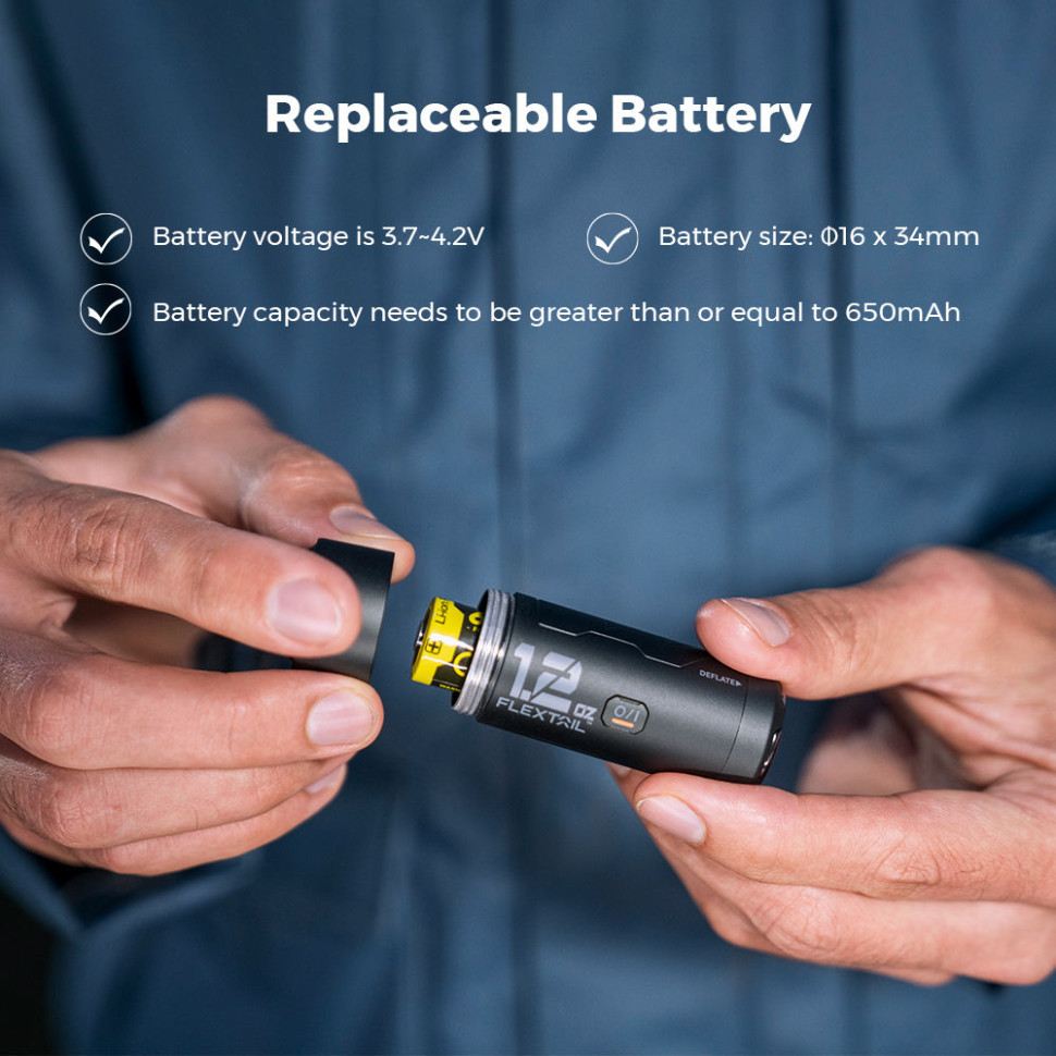 Портативний міні-насос Flextail Zero Pump, чорний Київ - фото 3