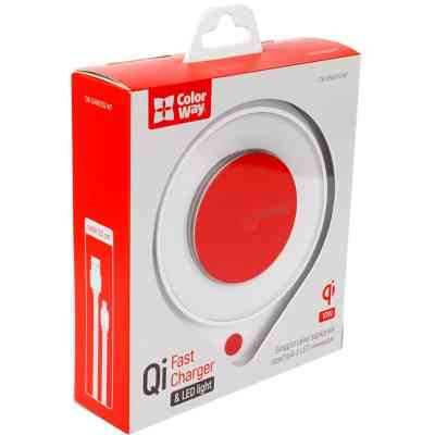 Зарядное устройство ColorWay Qi Fast Charger (10W)& LED bedside lamp (CW-CHW20Q-WT) Винница