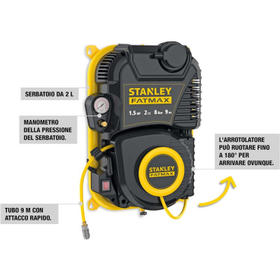 Компресор Stanley настінний FATMAX FMXCMD152WE, 160 л/хв, 1.1 кВт (FMXCMD152WE) Вінниця - фото 6