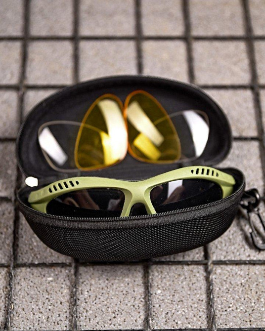 Тактические защитные очки с сменными линзами, вентилируемые  олива ПП7829 Одесса - изображение 4