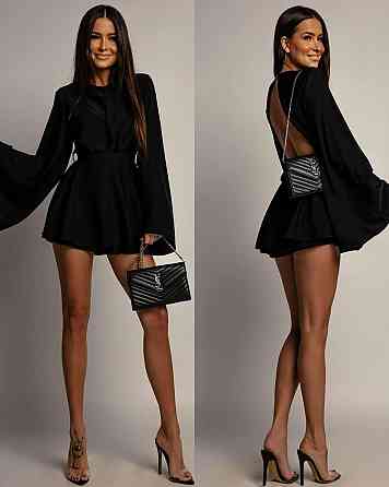 Жіночий стильний романтичний комбінезон софт Чорний, 42/44 Одеса