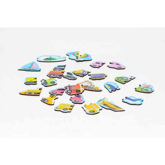 Дерев'яний магнітний пазл "Машинки" Puz-22932, 30 елементів Вінниця