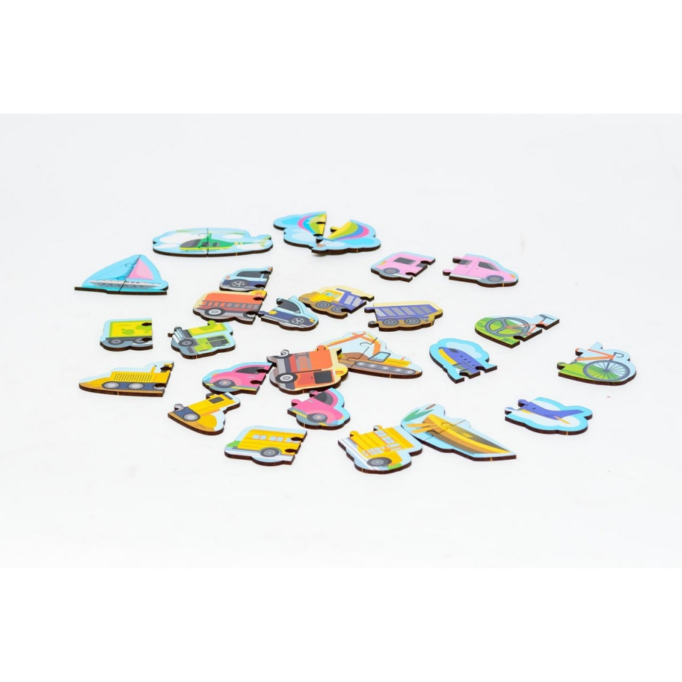 Дерев'яний магнітний пазл "Машинки" Puz-22932, 30 елементів Вінниця - фото 4