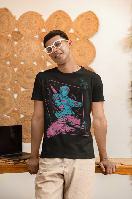 Футболка для хлопчика з аніме принтом Джосепх Джоестар Джоджо С оверсайз (зріст від 165 до 180) Чорний AnimeJ0755m Дніпро - фото 4