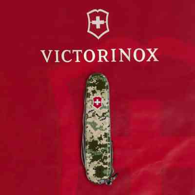 Нож Victorinox Huntsman Army 91 мм Піксель + Лого (1.3713.3_W3941p) Винница