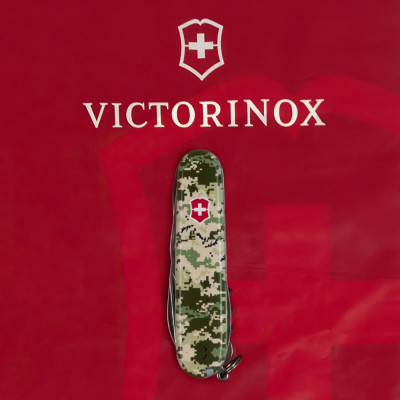 Нож Victorinox Huntsman Army 91 мм Піксель + Лого (1.3713.3_W3941p) Винница - изображение 4