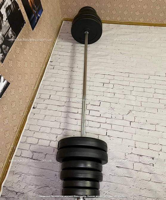 Штанга набірна на 80 кг Гантелі, гирі, штанги і диски в ударостійкому пластику Київ - фото 7