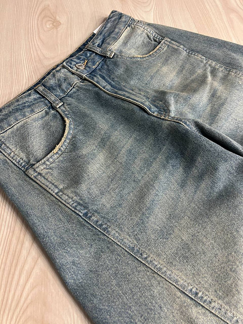 Джинсы женские Its Basic 3123 cargo fit косой шов карманы сбоку винтаж широкие голубые, голубой, 34, Одесса - изображение 9
