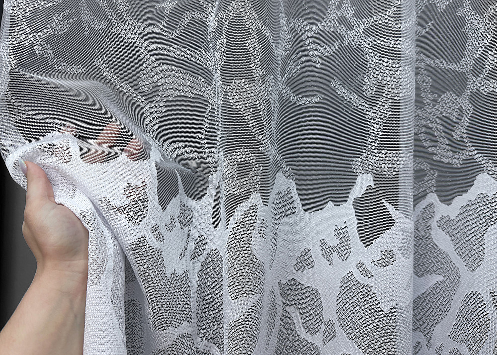 Тюль жаккард VR-Textil № 1523т Арка на кухню цвет белый 200х160 см (53-0129) Киев - изображение 3